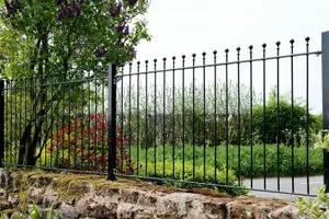 MANA Metal Ball Top Garden Fence Panel 1830mm (6ft) GAP x 914mm High MAZP01