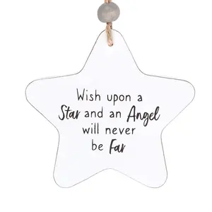 Something Different An Angel Will Never Be Far Hanging Sentiment Sign White/Black (One Size)