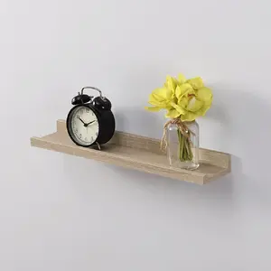 2 Piece Floating Shelf Oak / 4cm H x 48cm W x 10cm D