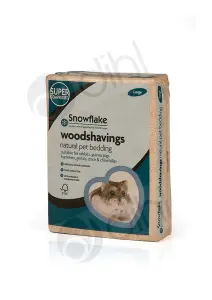 Snowflake Wood Shavings Natural Pet Bedding - For Rabbit, Hamster, Gerbil, Guinea Pig - Large 3KG