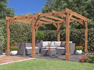 Dunster House Wooden Pergola Garden Plant Frame Furniture Kit Leviathan 4m x 3m