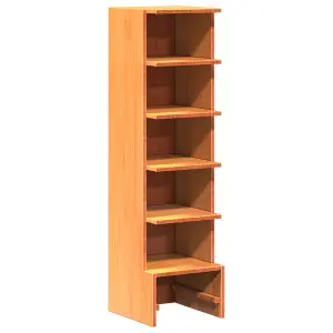 Shoe Cabinet Wax Brown 28x30x104 cm Solid Wood Pine