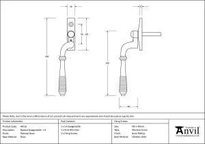 From The Anvil Polished Brass Reeded Espag - LH