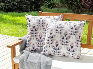 Set of 2 Outdoor Cushions TORRETTA Cream