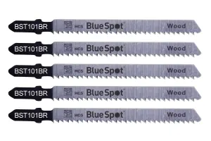 Blue Spot Tools - 5 PCE HCS Reverse Pitch Jigsaw Blades For Wood (10 TPI)