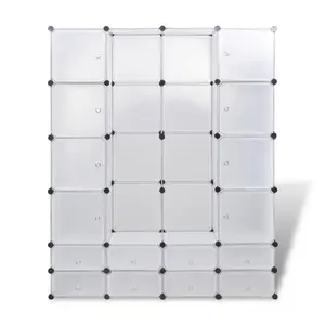 Modular Cabinet with Compartment Storage Cabinet Clothes Organizer White