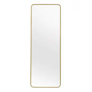 Kallas Metal Flat Wall Mirror Brass