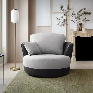 Dylan Swivel Chair in Light Grey