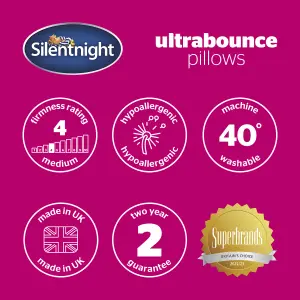 Silentnight Ultrabounce Medium Hypoallergenic Pillow, Pair