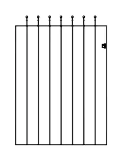 MANA Ball Top Metal Garden Gate 914mm GAP x 1220mm High MAZP06/3