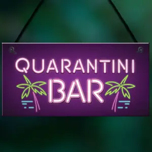 Red Ocean Novelty Quarantine Bar Signs And Plaques Quarantini Gift Bar Decor Man Cave Gifts