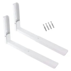 SPARES2GO Universal Extendable Wall Mounting Brackets for Microwave (White)