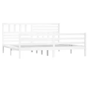 Berkfield Bed Frame White Solid Wood 200x200 cm