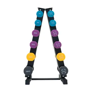 Neoprene Dumbbell Set with 6 Tier A Frame Rack 4-10kg Fitness Workout Weights