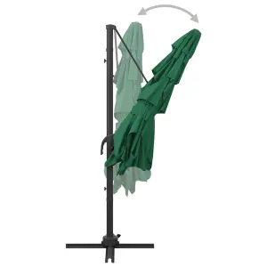 Berkfield 4-Tier Parasol with Aluminium Pole Green 250x250 cm