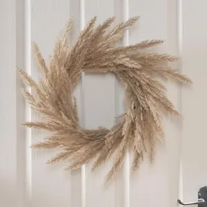 Artificial Door Wall Pampas Wreath Home Decor, Cream - One Size