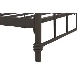 Aanya Bed Frame Classic Steel Grey Performance Velvet / Kingsize (5')