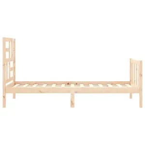 Berkfield Bed Frame with Headboard Small Single Solid Wood