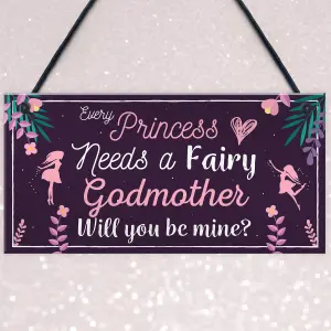 Red Ocean Be My Godmother Thank You Keepsake Christening Godparent Gifts Hanging Plaque Thank You Friendship Gifts