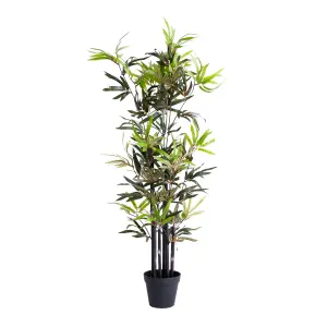 Blooming Artificial - 110cm / 3.5ft Artificial Black Stem Bamboo Plant