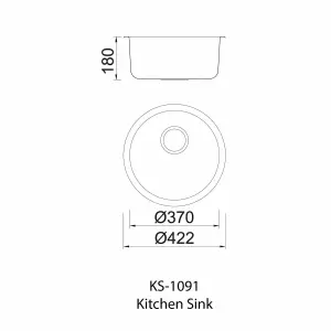 Dihl 1091 Single Bowl Inset Stainless Steel Kitchen Sink and Waste