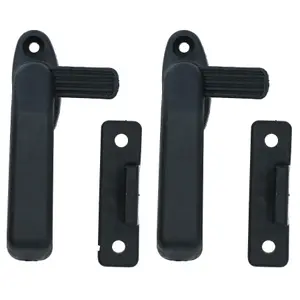 2pk Left Hand Window Handle Lever Catch & Retainer Polypropylene Locker