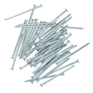 2mm x 60mm Round Headed Wire nails For Concrete Brick Wood 45pc Zinc Plated