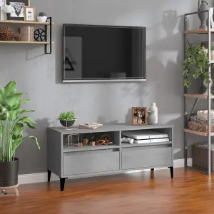 Berkfield TV Cabinet Concrete Grey 100x34.5x44.5 cm Engineered Wood