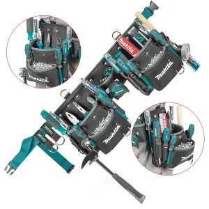 Makita E-15229 3 Pouch Super Heavyweight Duty Tool Belt Set + Strap Loop System