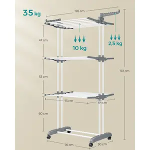 Steel Foldable Freestanding Drying Rack White