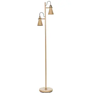 2 Light Metal Floor Lamp Beige MOYOLA