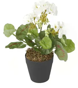 Best Artificial 24cm White Geranium Plug Plant - Pot NOT Included