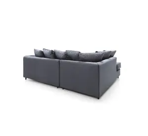 Chicago Velvet Left Facing Corner Sofa in Dark Grey