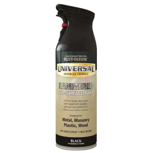 Rust-Oleum Universal Black Hammered effect Multi-surface Protector Spray paint, 400ml