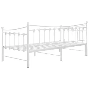 Berkfield Pull-out Sofa Bed Frame White Metal 90x200 cm