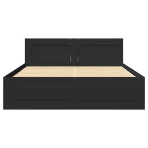 Berkfield Bed Frame with Headboard without Mattress Black 140x200 cm