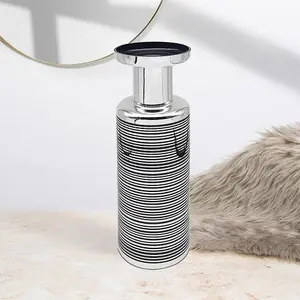 Vincenza Silver & Black Minimalistic Vase - 52cm