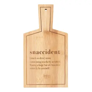 Bamboo Serving Board With a Fun 'Snaccident' Meaning. (H26.5 cm)