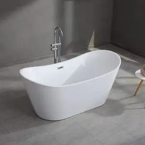 Banyetti Pure 1700 x 800 Freestanding Acrylic Bath - White