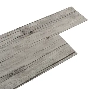 36 pcs Self Adhesive Wood Grain Effect PVC Laminate Flooring Planks, Peel & Stick Floor Tiles, Grey, 5 m² Coverage