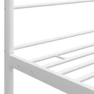 Berkfield Canopy Bed Frame White Metal 120x200 cm