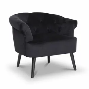 Velvet Black Sara Accent Chair