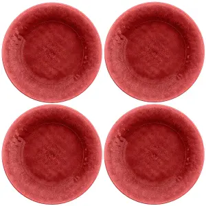 Purely Home Potters Reactive Glaze Red Melamine Side Plates - Set of 4