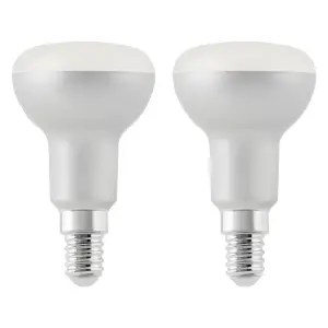 Diall 7.3W 806lm Frosted Reflector (R50) Warm white LED Light bulb, Pack of 2