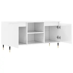 Berkfield TV Cabinet High Gloss White 104x35x50 cm Engineered Wood