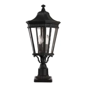 Luminosa Cotswold Lane 2 Light Medium Outdoor Pedestal Light Black IP44, E14