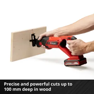 Einhell Power X-Change Cordless Reciprocating Saw - Includes Saw Blade - With Battery And Charger - TE-AP 18/22 Li