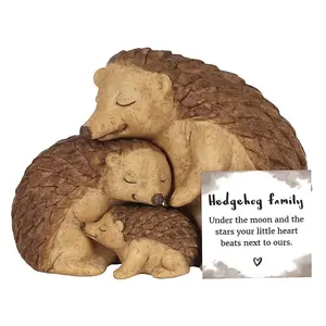 Hedgehog Family Ornament. With Mini Sentiment Card.