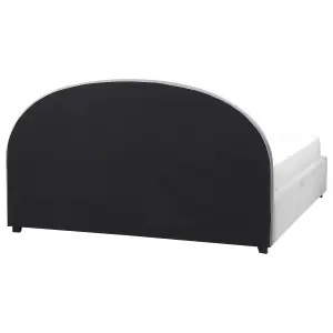 Velvet EU Super King Size Ottoman Bed Grey VAUCLUSE