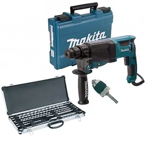 Makita 240v SDS + Rotary Hammer Drill HR2630 Heavy Duty + 10 SDS Bits + Chisels